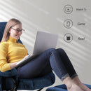 Swivel Recliner With Ottoman And Vibration Massage Blue Textile