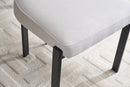 Modern Dining Room Chairs Set of 2, Mid-Century Upholstered Boucle Kitchen Dining Chairs with Black Metal Legs