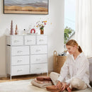 Sturdy Nine Drawer Dresser With Wood Top And Steel Frame