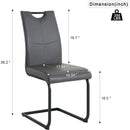 Modern Charcoal PU dining chair living room chair upholstered chair, black metal chair leg design, kitchen, living room, bedroom, dining room side chair (Set of 4)