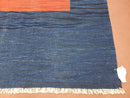Blue and Red Turkish Kilim Rug, New 6x9 - 7x10 Flatweave Area Rugs, Hand Woven, Wool Handmade Oriental Kilim Abstract Modern Boho, Minimal