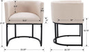 Cream Upholstered Barrel Dining Chairs 18.5-Inch Wide