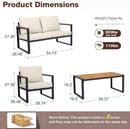 4 Piece Patio Set With Coffee Table Beige Metal Frames And Washable Cushions