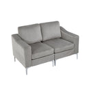 Modular Sectional Two-Seater Sofa , Corduroy Sectional Couch,Gray