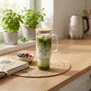 Glass 40 oz. Tumbler with Bamboo Lid, Handle & Straw - Clear