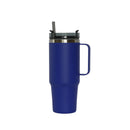30 Oz Stainless Steel Tumbler with Handle & Straw - Royal Blue