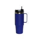 30 Oz Stainless Steel Tumbler with Handle & Straw - Royal Blue