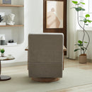 30.3"W Swivel Modern Upholstered Accent Chair with Solid Wood Armrests and 360 Degree Comfy Lounge Reading Chair, Side Armchair for Hotel, Bedroom, Living Room, Office, and Nursery Room. Gray