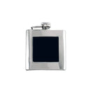 Polished Stainless Steel Flask with Black Plate
