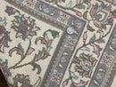 Indo Persian Rug 4x6, Vintage Handmade Wool Carpet, Floral Allover Pattern, Beige, Pair A