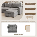 115x58" Chenille Modular Sectional Sofa,U Shaped Reversible Couch,Free Combination,6 Seat Sleeper Sofa Bed with Ottoman,Convertible Oversized Indoor Furniture for Living Room,Gray