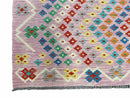 Pink Kilim Rug 6x8 Colorful Turkish Kilim Rug 6 x 8 Flat Weave Kilim Playful Kilim Multicolor Anatolian Chobi New Kilim