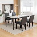 Modern Dining Chairs Set of 2, Upholstered Kitchen & Dining Room Chairs with Solid Wood Legs,Tufted Linen Fabric Chairs for Living Room, Restaurant
