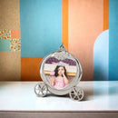 Pumpkin Coach Frame Holds 3.5" X 3.5" Photo, Polished Finish