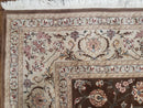 Vintage Pak-Persian Area Rug 9x12, Wool Hand-Knotted Spice Brown & Ivory Traditional Fine Oriental Carpet, Pakistani Carpet, 9 x 12 Fine Rug