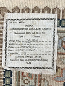 Indo Persian Rug 6x9, Wool Hand Knotted Vintage Carpet, Salmon & Ivory, Traditional Oriental Rug 6 x 9