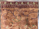 Pottery Barn Rug 5x8, Vintage Hand Tufted Carpet, Wool and Silk, Rust & Maroon