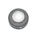Silverplated Round Antique-Style Box with Beaded Detail, 4.5"
