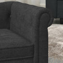 Modern Elevated Dog Sofa Bed for Small and Medium Dogs, Comfortable Black Linen Pet Bed