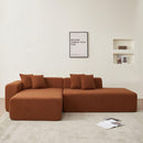 Modular Sectional Couch, Lambswool Fabric Modern L-Shape Sectional Sofa with Chaise Lounge, Living Room Upholstered 5-seater Corner Sofa Couch for Bedrooms, Apartment