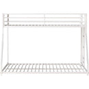 Adam Sturdy Twin Over Full Metal Bunk White for Kids and Adult, Low Profile and Easy Climbing with Stable Ladder