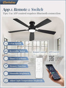 52 Inch Ceiling Fan With Lights Remote App Control