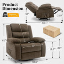 Brown Recliner Chair With 360 Swivel For Home Comfort