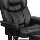 Leathersoft Upholstered Recliner With Ottoman Black