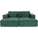 U_Style Corduroy Double Sofa Bed with 2 Pillows, Perfect for Living Rooms, Apartments, Offices