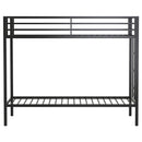 Alevera Metal Twin Over Twin Bunk Bed with Ladder Black