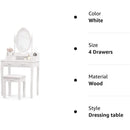White Vanity Table Set With 360 Degree Rotating Mirror