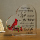 Memorial Heart With Gift Box - Acrylic Cardinal Bird