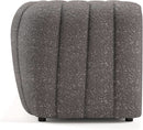 Charcoal Gray Vertical Channel Tufted 3 Piece Sofa Set