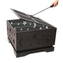 26 Inch Outdoor Fire Pit with Large Burning Space, BBQ Grill, & Included Poker