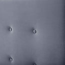 Transitional King Headboard in Cornflower Microfiber Fabric
