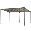 Outdoor Wall-Mounted Gazebo with Sloped Roof Design, UV Protection, and Durable Iron Frame, 14.76x9.22 FT, Gray