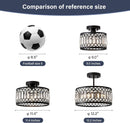 Crystal Black Three Light Semi Flush Mount Ceiling Light