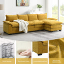 [VIDEO]118' Modern Chenille Sectional Sofa with Double Cushions,Storage Pockets,5 Seat Upholstered Indoor Furniture,L-shaped Comfy Cloud Couch with Reversible Chaise for Living Room,Apartment,3 Colors