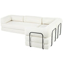 U_Style L-Shaped Modular Sofa Bed in Corduroy Fabric, Ideal for Living Rooms and Apartments