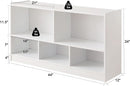 Wooden Toy Organizer and Bookshelf 5 Section Kid Storage