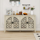 Hollowed-out Cabinet with 4 Doors, American Furniture, Suitable for Bedroom, Living Room, Study