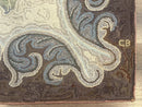 Antique American Hooked Rug 3 x 4.6, Vintage, Floral
