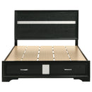 Miranda 51-inch Wood Queen Storage Panel Bed Black