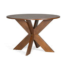Round Dining Table Modern Farmhouse Kitchen Table, Cherry