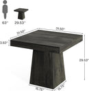Gray Square Dining Table 31.5 Inch Waterproof Top Seats 4