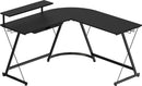 Vista L Shaped Desk With Removable Monitor Shelf In Black