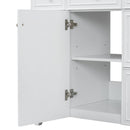 36' Bathroom Vanity with Ceramic Sink, White, Solid Wood Frame, Soft Close Doors, Adjustable Shelves, 3 Drawers ,Including Double-Depth Drawer for Hairdryer Storage(Old sku:SV000003AAW-2)