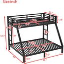 Metal Twin XL over Queen Bunk Bed for Teens and Adults,Space-Saving/Noise Reduced/No Box Spring Needed,Black