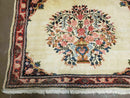 2' 7" X 3' 6" Antique Rug Hand Knotted Pictorial Wool Oriental Flowers