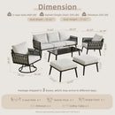 Outdoor Patio Furniture Set with Swivel Chair and Table